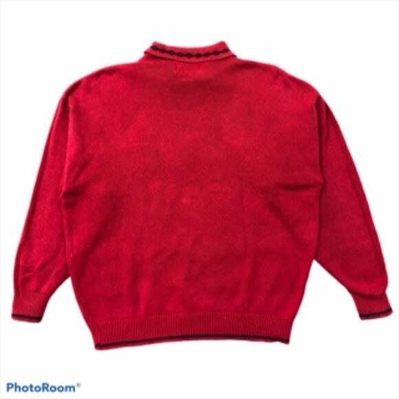 Isle of Cotton  Vintage Red Golf Sweater. Size L. - Picture 4 of 4